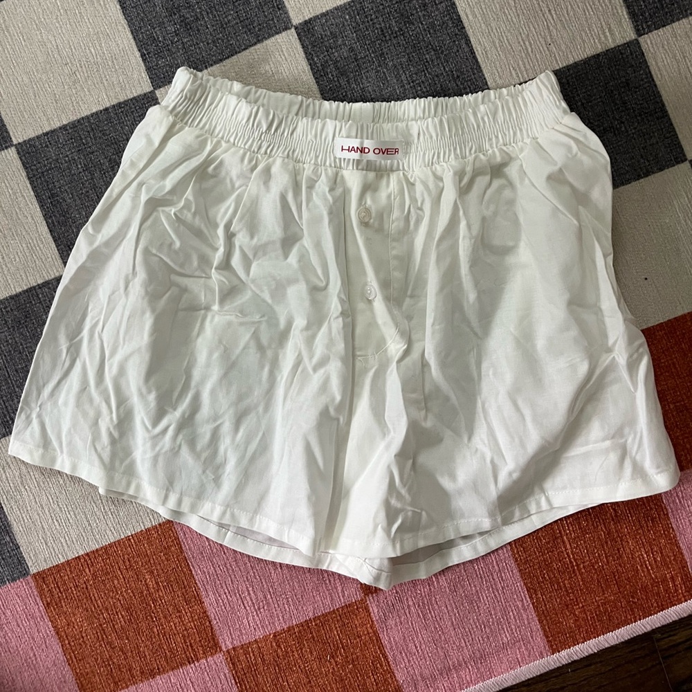 Hand Over white boxer shorts